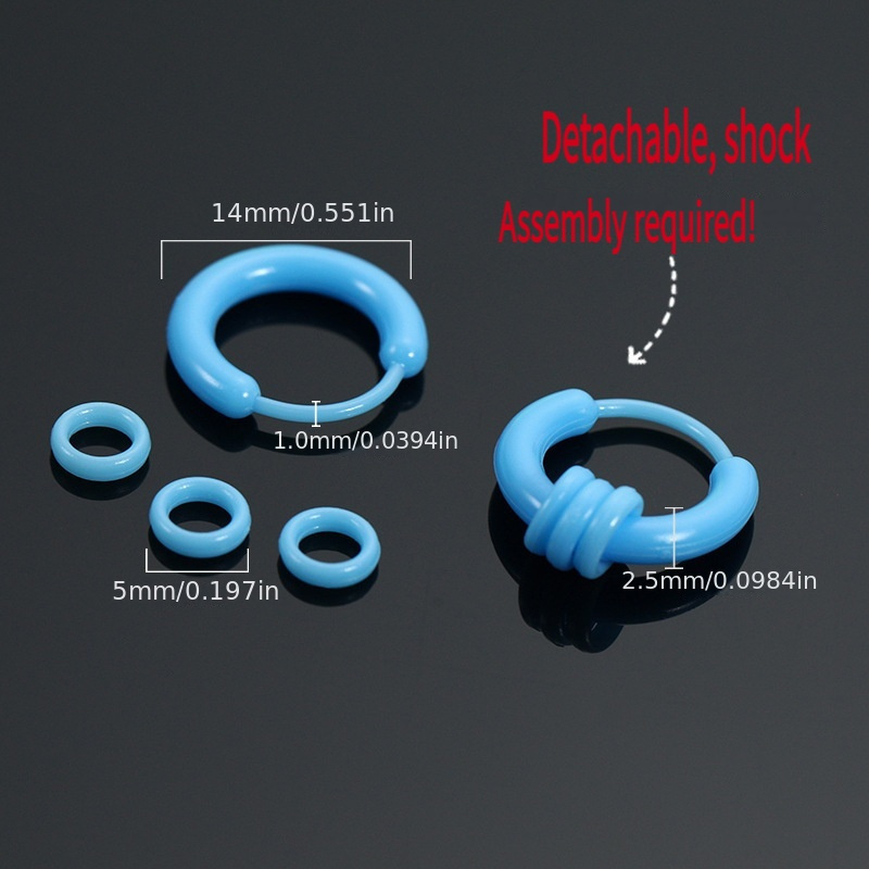 2 Pairs Dopamine Resin Earrings, Hypoallergenic Ear Cuffs